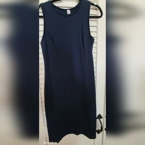 Elegant Navy Blue Sleeveless Dress